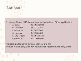 Artikel dalam jurnal merupakan kajian ilmu di bidang yang menunjang manajemen dan operasional industri perhotelan. Akuntansi Penjualan Hotel By Hajar Cherry Puspalillah Ppt Download