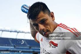 Carles Gil of the New England Revolution controls the ball during the...  News Photo