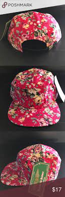 Sale 2 19 3 26 Red Floral Flat Bill Camp Hat Floral Flats Red Floral Floral Prints