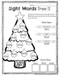 Kindergarten Sight Words Worksheet Color By Sight Words Christmas Tree Colo Literacy Worksheets Sight Words Kindergarten Kindergarten Worksheets Sight Words