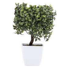 Artificial Bonsai Tree Fake Plant Decoration Potted Artificial House Plants Ficus Bonsai Plant With Ceramic Pot For Decoration Desktop Display Zen Garden Fake Plants Decor Plants Fake Plants
