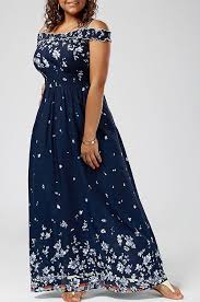 Plus Size Floral Print Cold Shoulder Maxi Dress Floral Dresses Long Plus Size Maxi Dresses Women Cheap Dresses