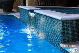 Pool fire bowls can create a warm alluring glow that helps give your backyard a resort atmosphere. Swimming Pool Water Features In Dallas Tx Summerhill Pools