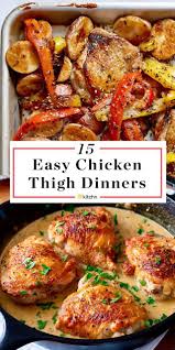 20 Easy Ways To Turn Chicken Thighs Into Dinner Chicken Thights Recipes Easy Chicken Thigh Recipes Chicken Thigh Recipes Crockpot