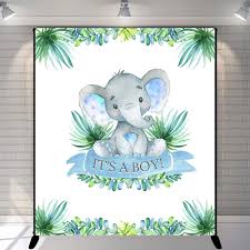 Elephant Baby Shower Backdrop Pink Elephant Floral Birthday Background 6x5ft Vinyl Baby Girls Baby Shower Birthday Party Banner Backdrops Walmart Com