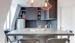 Table en acier rappelant le style loft, table industrielle originale pour votre maison de style loft, meuble design. Beton Cire Dans La Cuisine Cote Maison
