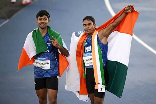 Heartiest congratulations to Dilip Mahadu Gavit on winning the Gold Medal 🥇 , Mohammed Basil Morssinganakath on securing the Silver Medal 🥈 in the Men's 100m T47 event