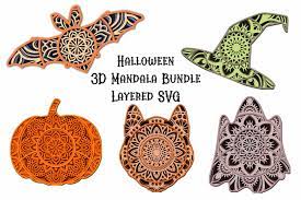 Download Halloween Bundle Mandala Svg 3d Layered Mandalas 5 Designs 784983 Cut Files Design Bundles