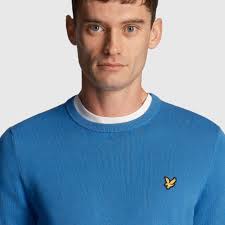 cotton crew neck jumper kn821v lyle & scott trui w584 spring blue