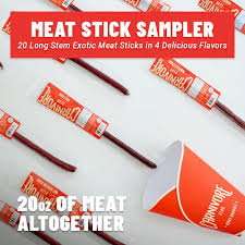 In each bouquet, you'll find a dozen carefully rolled pieces of beef jerky shaped just like romance's most iconic flower. Amazon Com Carnivore Club Exotic Jerky Bouquet Includes 20 Delicious Exotic Meat Sticks In 4 Flavors Jerky Lover Gift Fun Gift For Men And Women Wild Game Sampler Grocery Gourmet Food