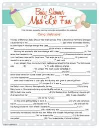 Baby Shower Mad Lib An Adventure In Birthing Baby Shower Mad Libs Funny Baby Shower Games Baby Shower Funny