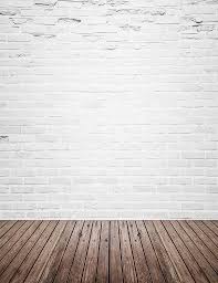 Retro White Brick Wall With Wood Floor Mat Texture Backdrop For Photography Q 0130 White Brick Walls White Brick Brick Wall