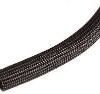 JT&T (4221F) - Black Braided Fiberglass Sleeving, 6 Ft.