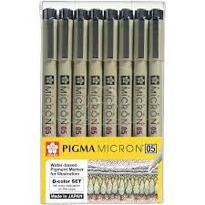 These are easy to grip and help obtain the required precision for writing elegantly and making the script look lovely. Sakura Pigma Micron Pens 05 Line Drawing 8 Color Set Archival Ink Fineliner Manga Pen Bible Journaling Study Kit