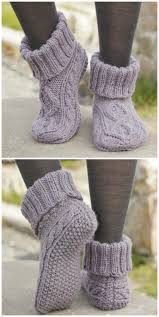 Knitting patterns for cozy slipper socks and boot / bootie style slippers. Ladies Knitted Slipper Boots Free Patterns You Ll Adore The Whoot Knitted Slippers Pattern Sock Knitting Patterns Knit Slippers Free Pattern