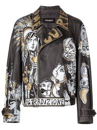 Dolce Gabbana Graffiti Leather Jacket Farfetch Custom Leather Jackets Painted Leather Jacket Leather Jacket