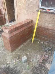 Free top edge and single stencil included! Returned Porch Wall With Plinth Feature And Brick On Edge Porch Wall Brickwork Exterior Design
