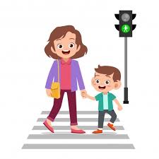 Kid With Parent Cross The Road Art Drawings For Kids Drawing For Kids Good Habits For Kids