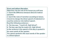 Narraion And Rules Of Narration Slide