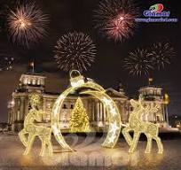 Outdoor Deer Family Motif Lights - Warm White 3D Reindeer