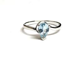 Aquamarine Ring Pear Shape March Birthstone Christmas Gift Etsy In 2020 Promise Rings For Her Rings For Her March Birth Stone