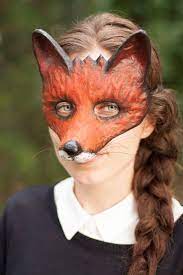 Free Shipping The Cunning Fox Mask Handmade Animal Mask Paper Etsy Animal Masks Fox Mask Mask Party