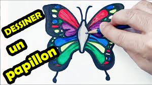 Comment dessiner un papillon facile, dessin de papillon en couleur - YouTube