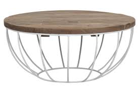 Couchtisch Madison 80 Cm Rund Metall Holz Korb Weiss Sofatisch Couchtisch Korb Wohnzimmertisch Holz Teakholz Tisch