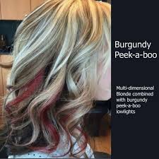 Burgundy Peekaboo Highlights Peekaboo Hair Hair Color Burgundy Hair