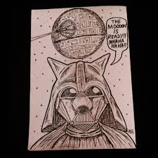 To draw a realistic dog, start by drawing 2 ovals side by side, 1 slightly larger than the other. Doge Vader Star Wars Death Star Dogecoin Sketch Imgur