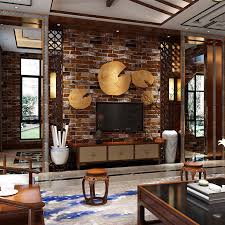 Brick Stone Wall Paper Chinese Rustic Vintage 3d Non Woven Embossed Wallpaper Living Room Backdrop Wal Wallpaper Living Room Brick And Stone Embossed Wallpaper