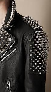 Burberry Multi Stud Biker Jacket Close Up Studded Leather Jacket Fashion Jackets Men Fashion