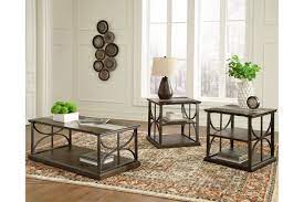 Carisbry Table Set Of 3 Ashley Furniture Homestore Coffee Table Coffee Table Setting Coffee And End Tables