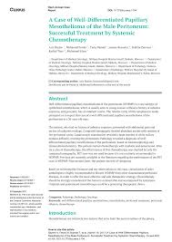 About 2 out of 3 people with mesothelioma of the chest are 65 or older. Pdf A Case Of Well Differentiated Papillary Mesothelioma Of The Male Peritoneum Successful Treatment By Systemic Chemotherapy