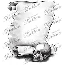 All the modern designs aside, scroll tattoos reflect a classic style, coupled with traditional appeal. Scroll With Skull V 2 Custom Tattoo Design Tattoo Lettering Scroll Tattoos