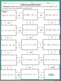 Order Of Operations Maze Math School Order Of Operations Education Math