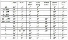 Kids Size Chart On Pinterest