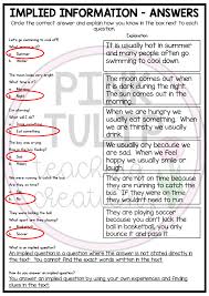 Implied Vs Literal Questions Worksheets With Answers This Or That Questions Reading Comprehension Resources Reading Strategies
