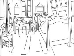 Coloring Book Van Gogh S Room At Arles Van Gogh Coloring Coloring Pages Coloring Books