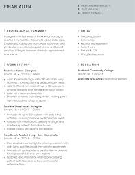 100 wpm typist with a salesforce crm certification. Professional Caregiver Resume Example Tips Myperfectresume