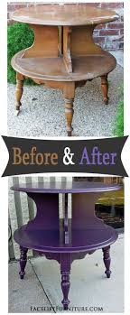 Maple End Table Painted Plum Before After Refurbished Furniture Distressed Furniture Painted Furniture