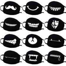 Men Women Anti Dust Cotton Funny Face Mask Black Mask Cute Half Face Mouth Xxf Ebay Fashion Mouth Mask Fashion Mouth Mask Design Funny Face Mask