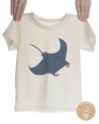 Manta Ray Organic T Shirt For Kids