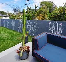 35 Ft Hand Painted Cactus Mural In Cinder Block Mural Wall Art Hand Painted Wall Art Diy Wall Painting