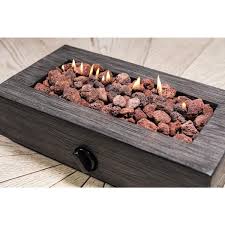 Image of pavestone rumblestone 46 in x. Hampton Bay 17 1 In X 6 6 In Rectangular Cement Gas Fire Pit Faux Wood Tabletop Fp11053 A The Home Depot