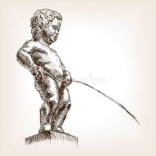 Dutch for 'little pissing man') is a landmark 61 cm (24 in) bronze fountain sculpture in central brussels (belgium), depicting a naked little boy urinating into the fountain's basin. Pis Stock Illustrations 35 Pis Stock Illustrations Vectors Clipart Dreamstime