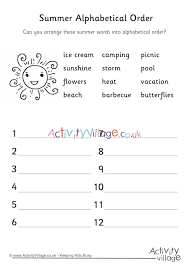 Always save a copy of your document before manipulating it. Summer Alphabetical Order 2