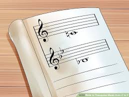 how to transpose music from c to f 12 steps with pictures