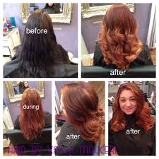 Color Correction Black Box Dye To Red To Golden Blonde Ombre Blonde Ombre Color Correction Hair Creations