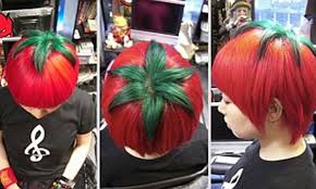 Dyeing your hair red can be tricky because red is a difficult shade to achieve. Teenagers In Japan Dye Their Hair Red And Green To Look Like Ripe Tomatoes Daily Mail Online